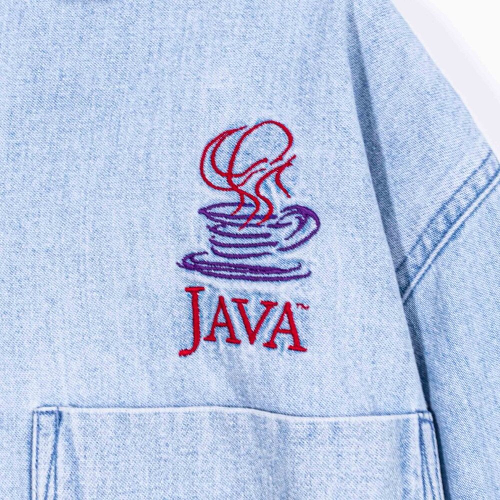 Vtg 90s Java Software Sun Microsystems Denim Shir… - image 4
